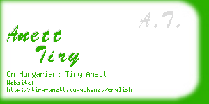 anett tiry business card